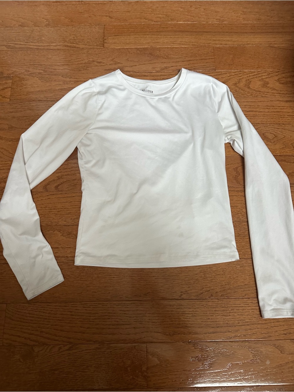 White Long-Sleeve Crewneck Top - Unbranded